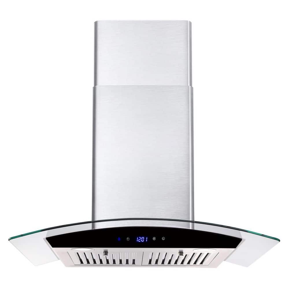 30 in. Ducted 700 CFM Wall Mounted Range Hood Tempered Glass Touch Panel Co