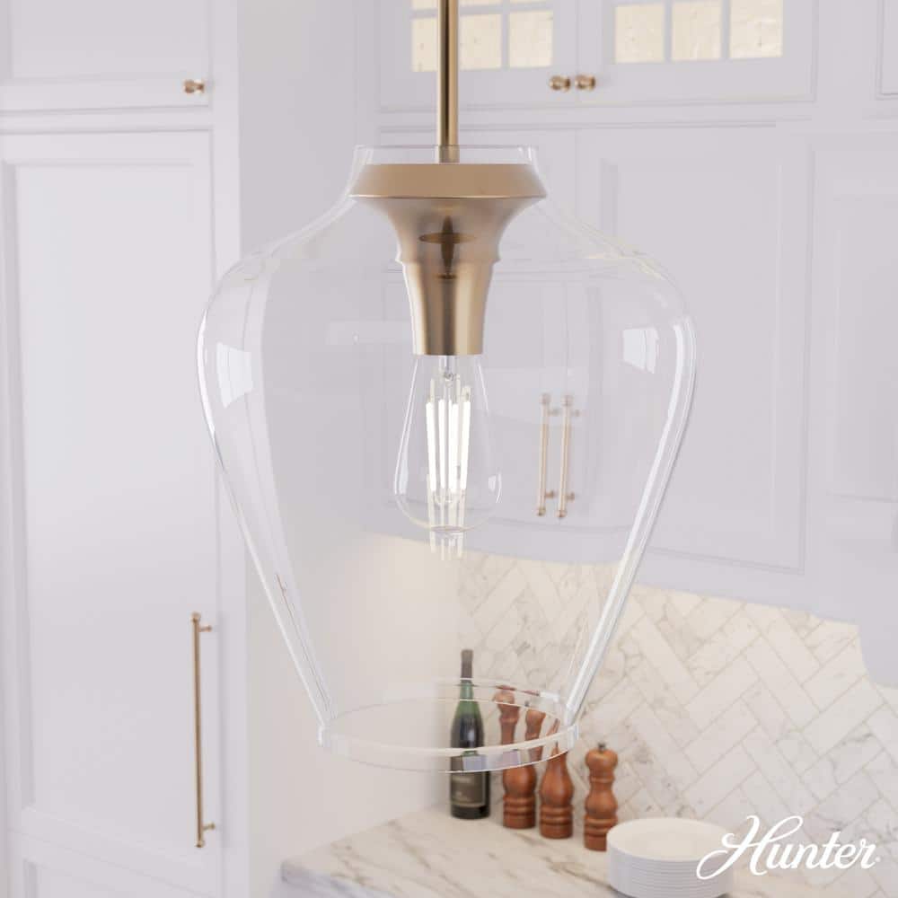 Vidria 60-Watt 1-Light Alturas Gold Island Pendant Light with Clear Glass Shade, Bulb Not Included price history on PriceWatchPro