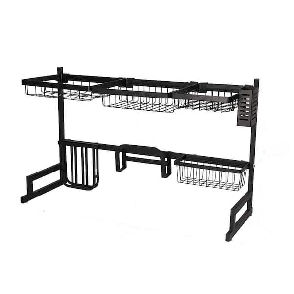 Aoibox 35 in. Black Stainless Steel Standing Wide Over Sink Dish Rack Dish  Drying Rack Tableware Drainer Organizer HDDB815 - The Home Depot