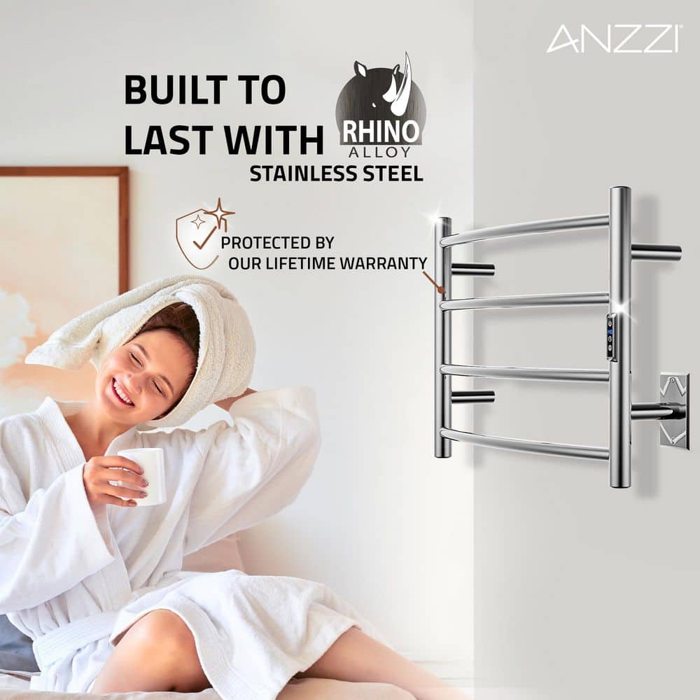Polished Chrome Stainless Steel Wall Mounted Towel Warmer