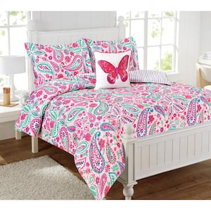 Watercolor 3-Piece Multicolored Twin Comforter Set