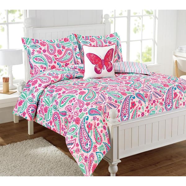 alex + bella Watercolor 3-Piece Multicolored Twin Comforter Set