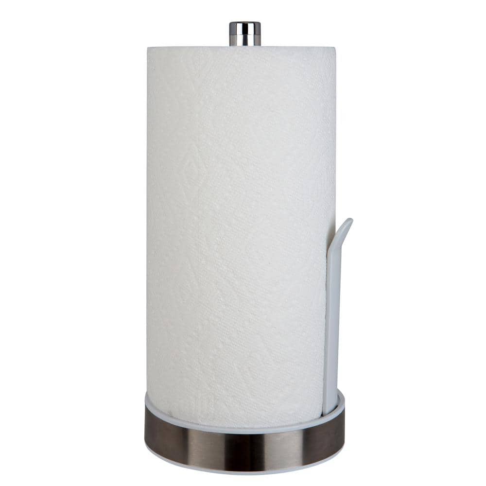  Laigoo Kitchen Paper Towel Holder Adhesive, Under Cabinet  Paper Towel Holder Kitchen Tissue Holder Sticky Kitchen Towel Holder  (Stainless Steel, White)