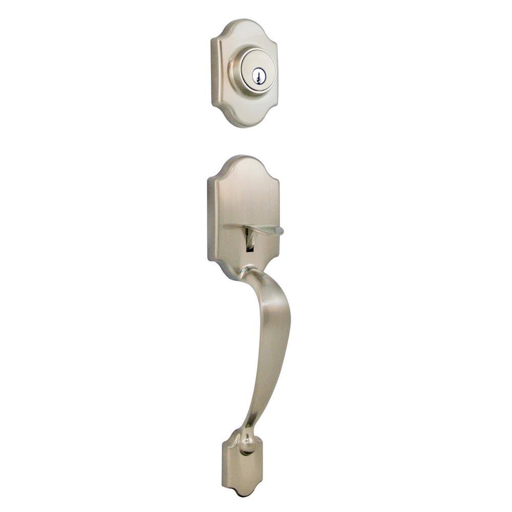 Springfield Single Cylinder Satin Nickel Door Handleset with Mushroom Knob