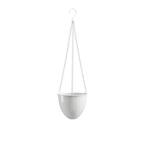 Triple Chain 7.5 in. Dia, Soft Gray Metal Hanging Planter