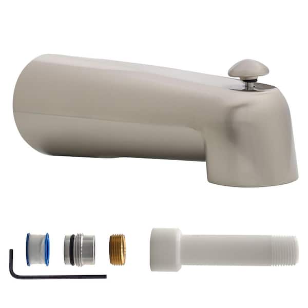 Universal Fit 7 in. Diverter Tub Spout, Zinc in Satin Nickel
