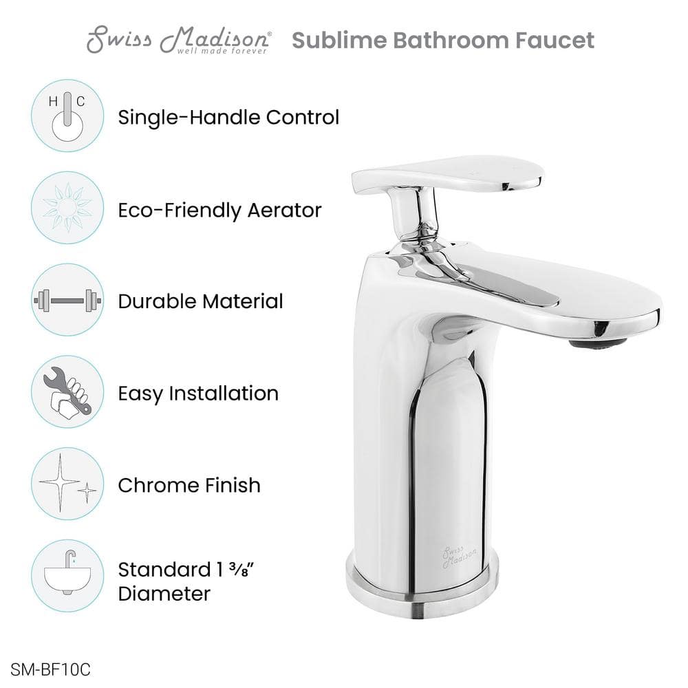 Sublime Chrome Single-Handle Bathroom Faucet