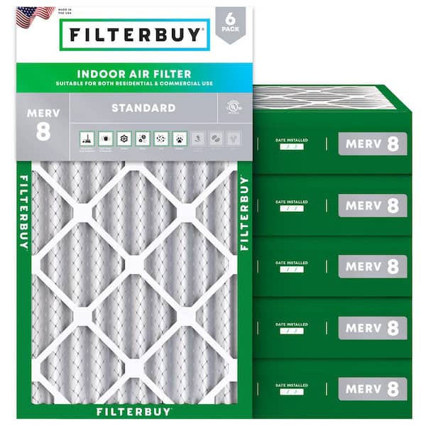 17 in. x 25 in. x 4 in. MERV 8 (FPR 5) Dust Defense Pleated HVAC AC Furnace Air Filters Replacement (6-Pack)