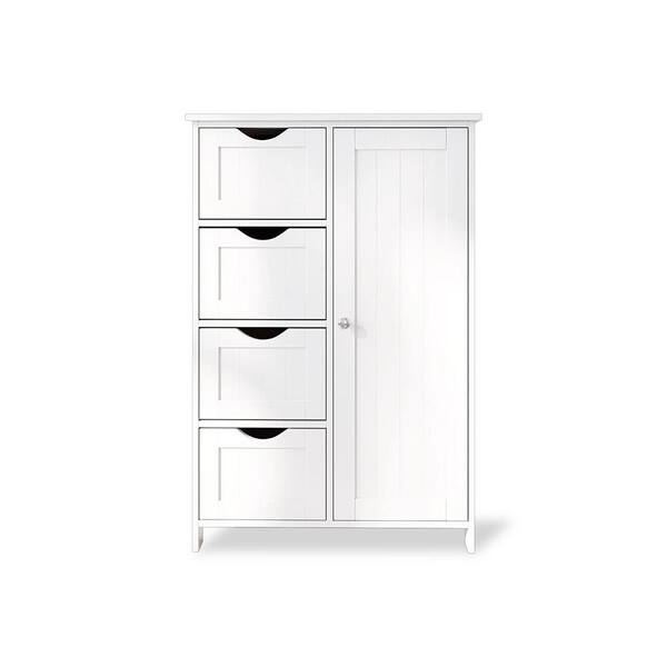 Unbranded 23.6 in. W x 12 in. D x 32 in. H White Linen Cabinet with 4-Drawers