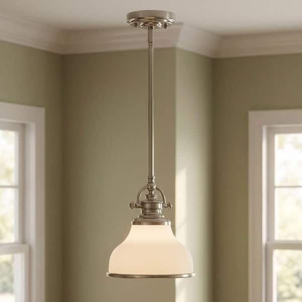 Quoizel Grant 1-Light Brushed Nickel Mini Pendant GRT1508BN - The