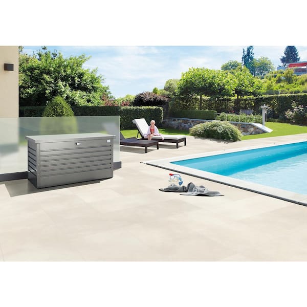 Leisuretime 120 Gal. 52.75 in. L x 24.4 in. W x 27.9 in H Quartz Gray Steel Deck Box