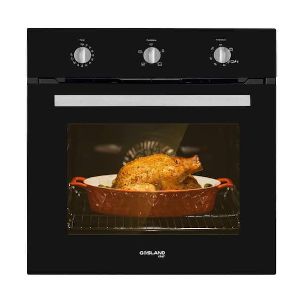 black built in gas oven