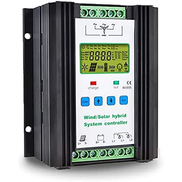 Unbranded 1000W Wind Solar Hybrid Charge Controller PWM 600W Wind 400W Solar LCD Display Digital Regulator Boost Plastic