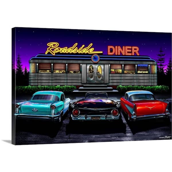 GreatBigCanvas "Roadside Diner" by Helen Flint Canvas Wall Art
