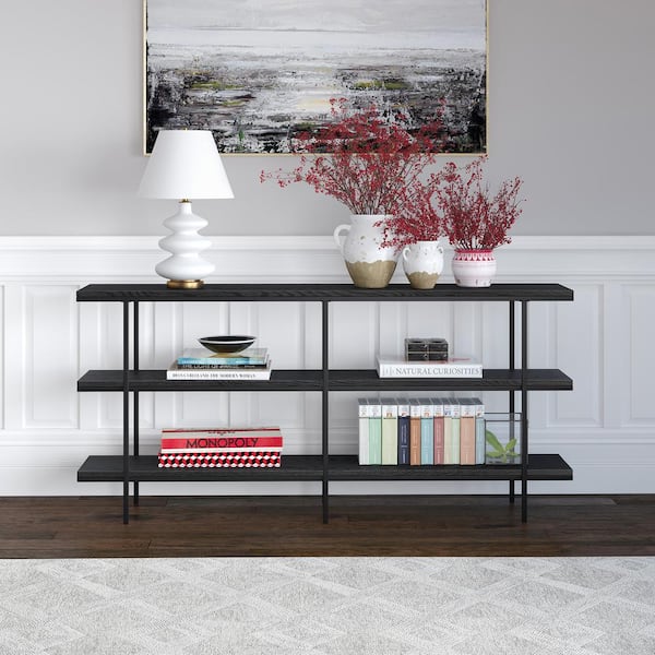 Meyer&Cross Harper 64 in. Black Grain Rectangle Console Table