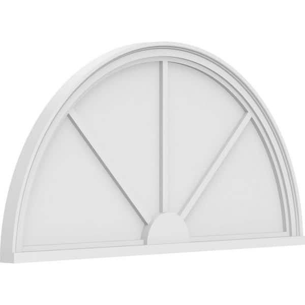 2 in. x 44 in. x 22 in. Half Round 3-Spoke Architectural Grade PVC Pediment Moulding