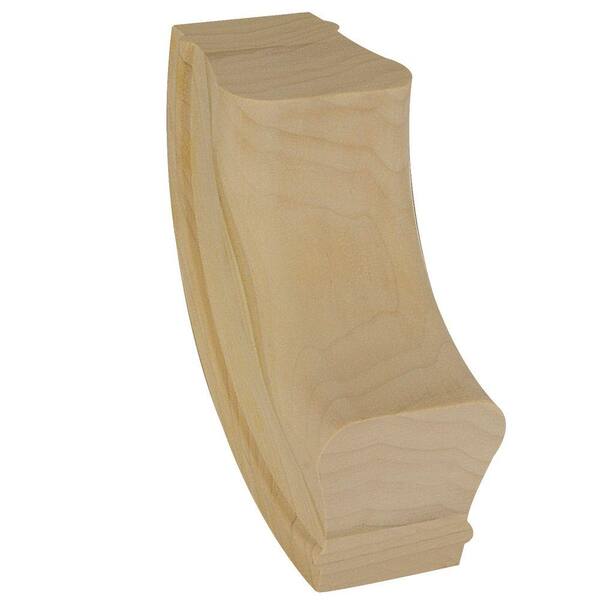 EVERMARK 7214 Unfinished Poplar 90 Degree Up-Easing Stair Hand Rail Fitting
