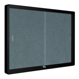 36 in. x 48 in. Enclosed Grey Fabric Bulletin With Graphite Aluminum Frame