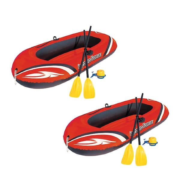 Bestway 77 in. x 45 in. HydroForce Inflatable Pool Raft Set with Oars and Pump (2-Pack)