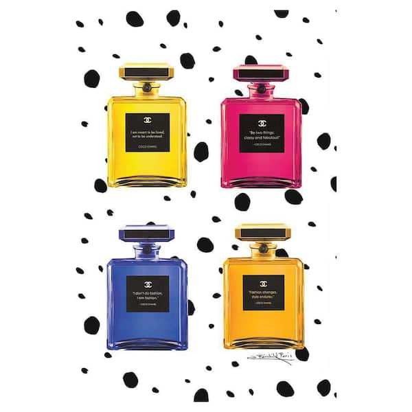 VENICE BEACH Collections Colorful Fashion Perfume Bottle Quotes by Fairchild Paris 1 Piece Unframed Canvas Drawing Print 16 in. x 20 in.