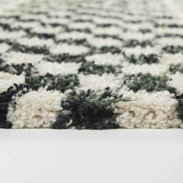 Mendieta Green 5 ft. 3 in. x 7 ft. Checkered Area Rug