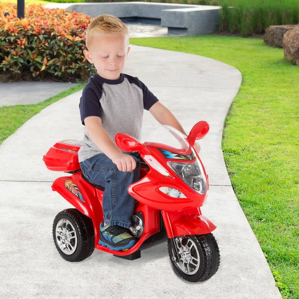 Red 6-Volt Kids Electric Ride-On Motorcycle with Sounds