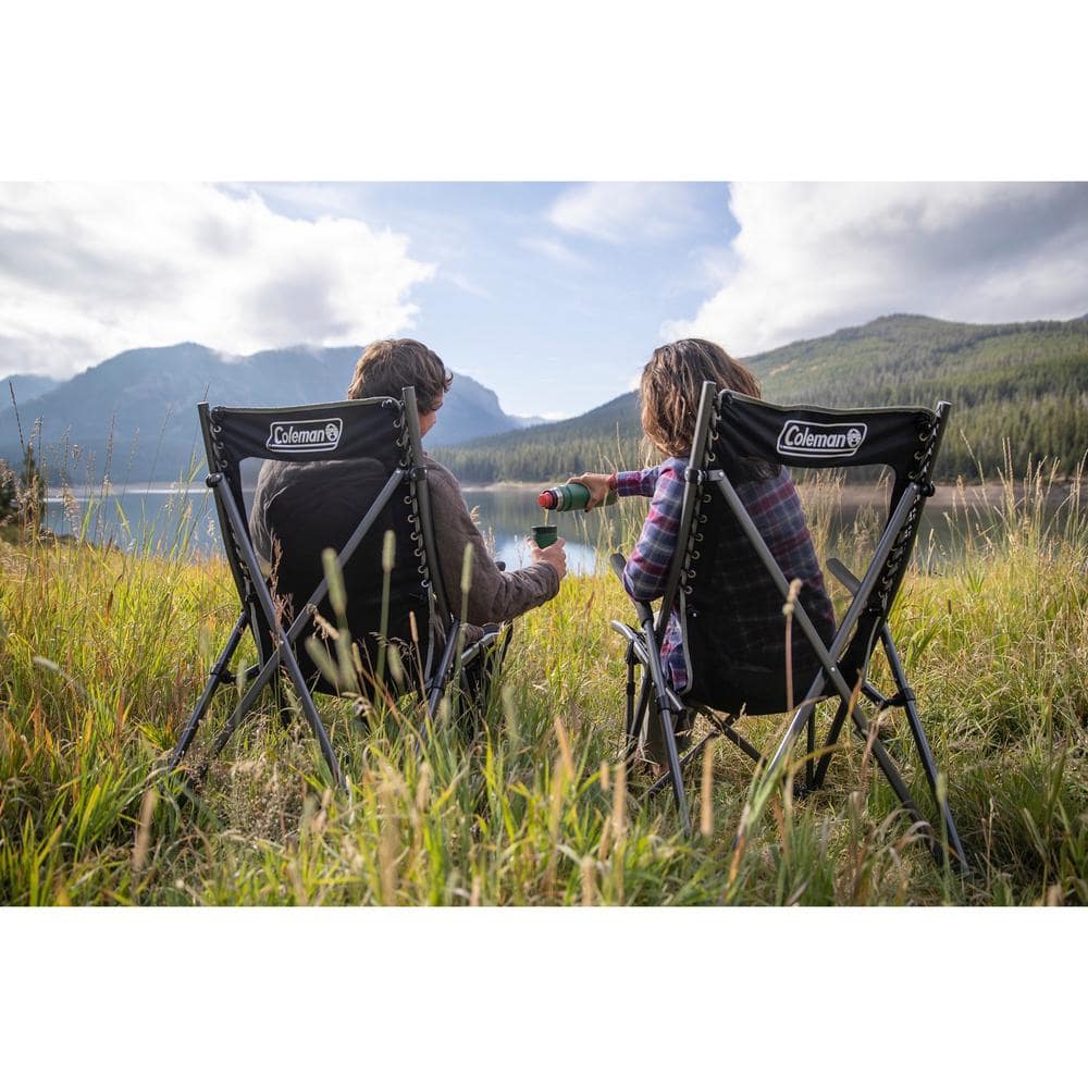 Coleman Black Steel Suspension Camping Chair with Arms