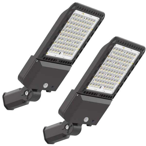 Honbei 1500-Watt Equivalent Integrated LED Bronze Area Light, 5000K Outdoor Light Dusk to Dawn 39000LM ETL Listed 2-Pack