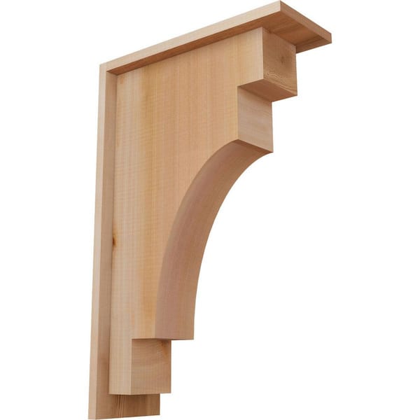 Ekena Millwork 5-1/2 in. x 14 in. x 22 in. Western Red Cedar Mediterranean Smooth Corbel with Backplate