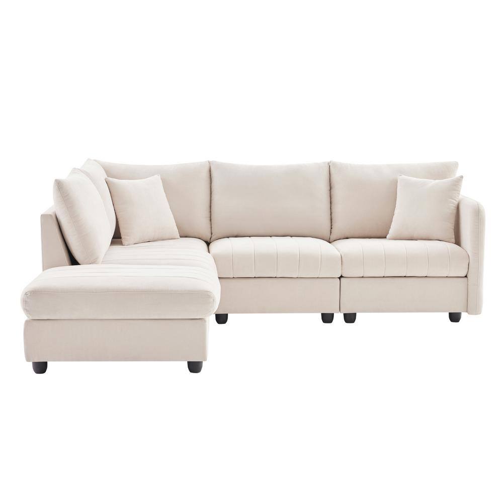 Reviews for Polibi 89 in. Square Arm Fabric Lshaped Sofa with Vertical
