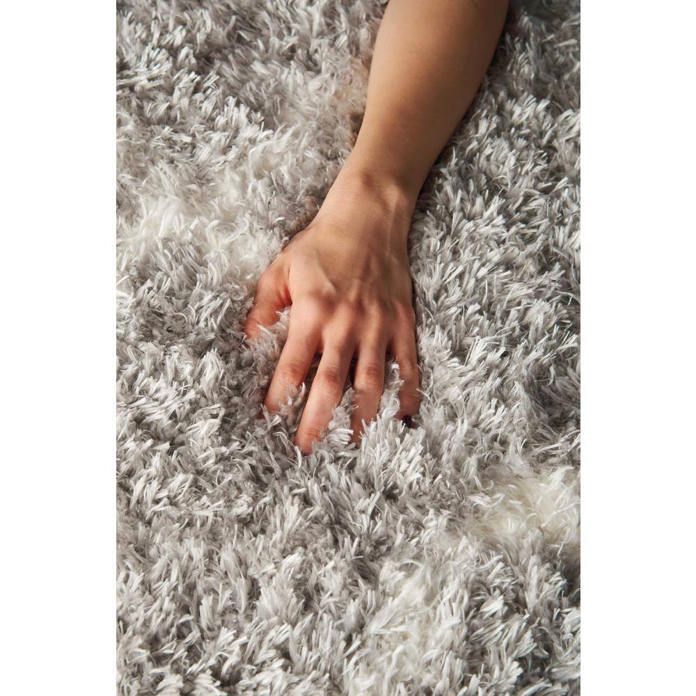 Ultra Plush Grey and Ivory Sheepskin Shag Area Rug, 8' x 10'