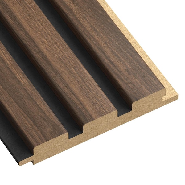 Ejoy 104 in. x 4.72 in. x 0.7 in. Solid Wood Wall 3-Grid Cladding Siding Board (Set of 3-Piece)