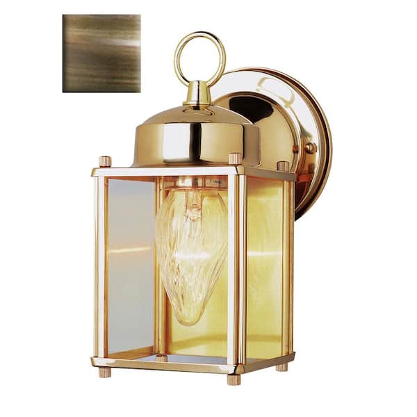 Bel Air Lighting Century 1-Light Antique Brass Outdoor Wall Lantern Sconce