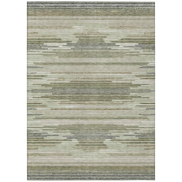 Chantille Machine Washable Indoor/Outdoor Abstract ACN2999 Celery 10 ft. x 14 ft. Area Rug