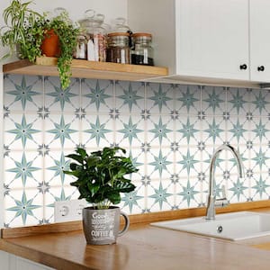smart tiles Morocco Sefrou Green 11.43 in. x 9 in. Vinyl Peel and Stick Tile  (2.84 sq. ft./ 4-Pack) SM1231G-04-QG - The Home Depot