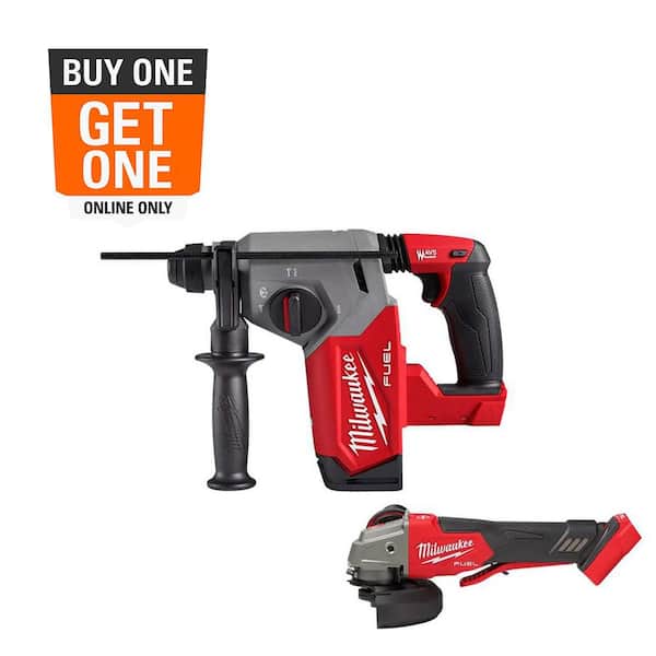 Milwaukee M18 FUEL 18V Lithium-Ion Brushless Cordless 1 in. SDS-Plus Rotary Hammer (Tool-Only) with 4-1/2 in./5 in. Grinder