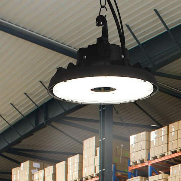 10 in. 150W Integrated LED Dimmable Black High Bay Light UFO 5000K 20250 Lumens IP65