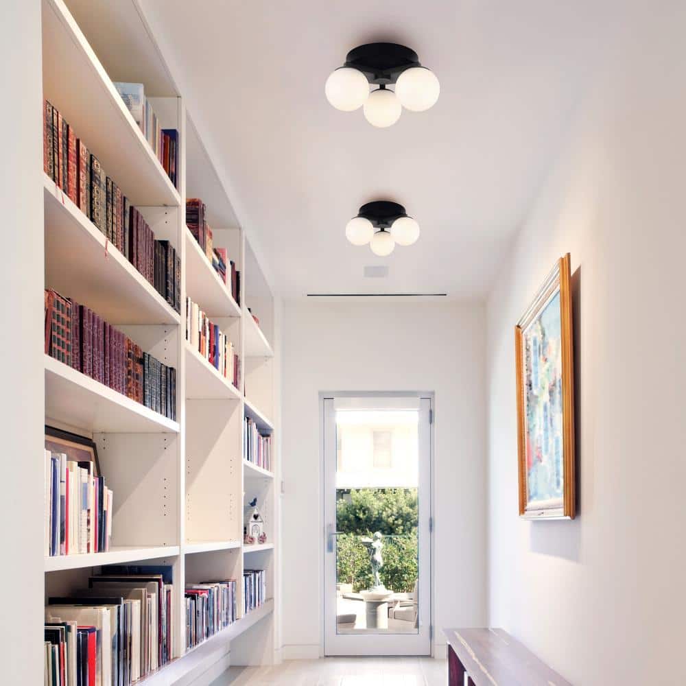 Matte Black Glass LED Globe Ceiling/Wall Light