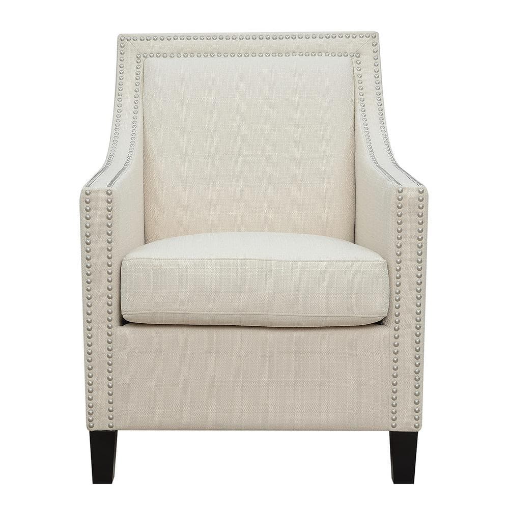 Newridge Home Goods Newridge Home Beige Upholstered Carmen Accent Chair U3671 05 09 The Home Depot