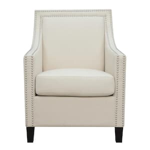 Carmen Upholstered Accent Armchair, Beige