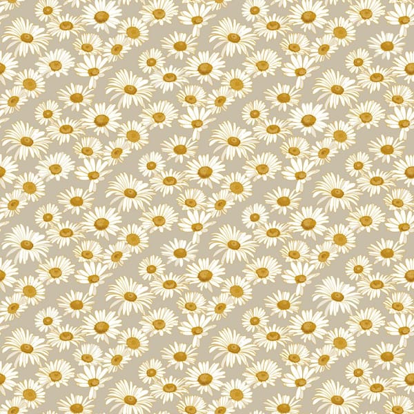 Tempaper Novogratz Daisies Greige Peel and Stick Wallpaper (Covers 28 sq. ft.)