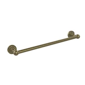 30" Brass Double Towel Bar With Rope Rosettes In Antique Brass 