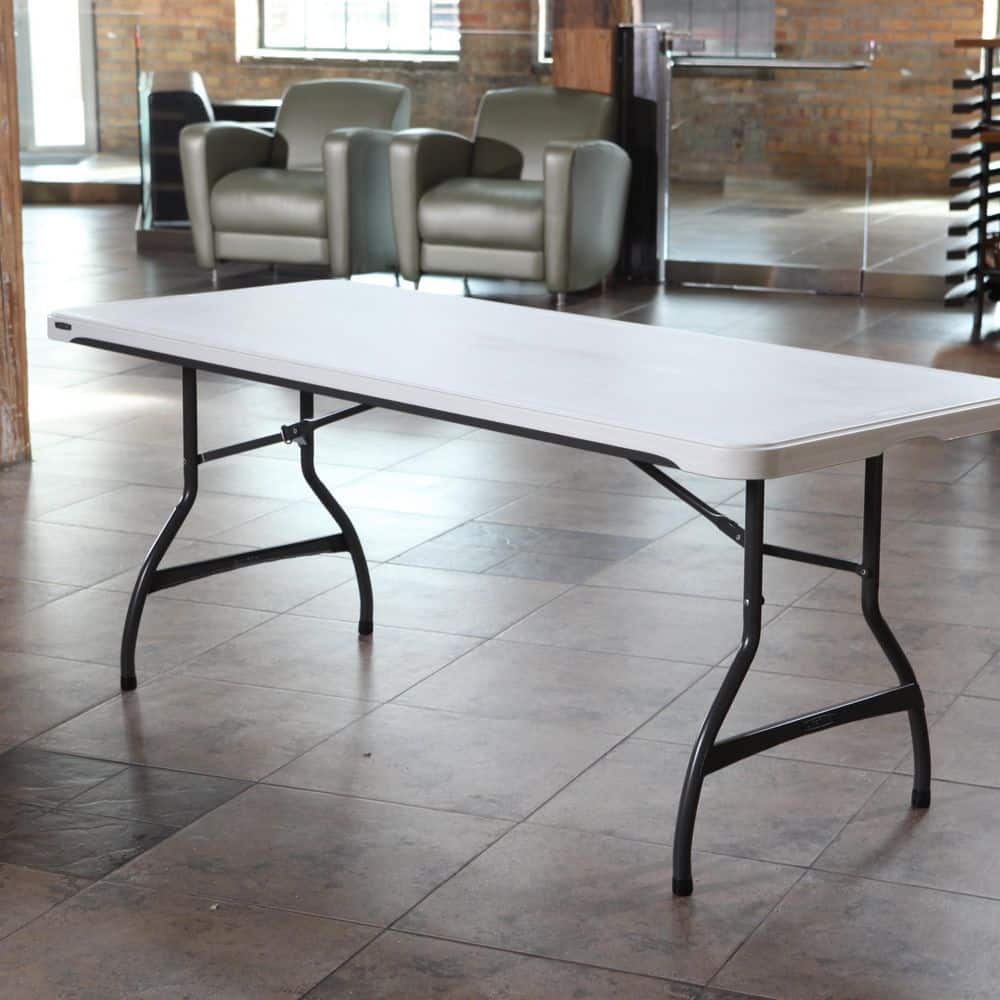 Lifetime 6-Foot White Granite Folding Utility Table with Metal Frame