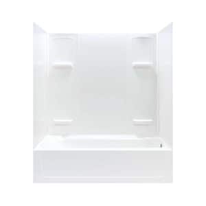 Durawall 60 in. L x 30 in. W x 70.75 in. H Rectangular Tub/ Shower Combo Unit in White with Right-Hand Drain