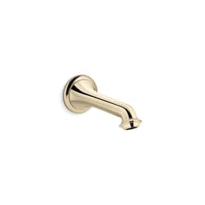 Artifacts Wall-Mount Bath Spout With Turned Design, Vibrant French Gold