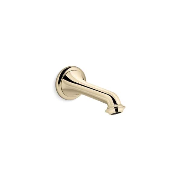 KOHLER Artifacts Wall-Mount Bath Spout With Turned Design, Vibrant French Gold