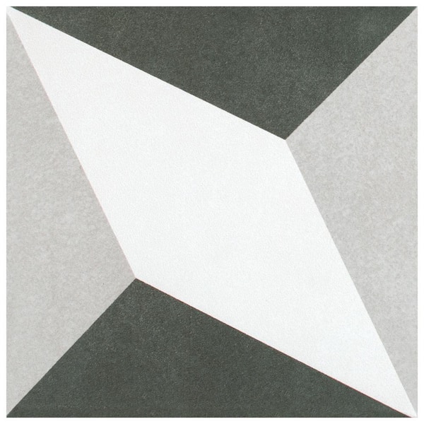 Merola Tile Twenties Diamond Encaustic 7-3/4 in. x 7-3/4 in. Ceramic Floor and Wall Tile (11.11 sq. ft. / case)