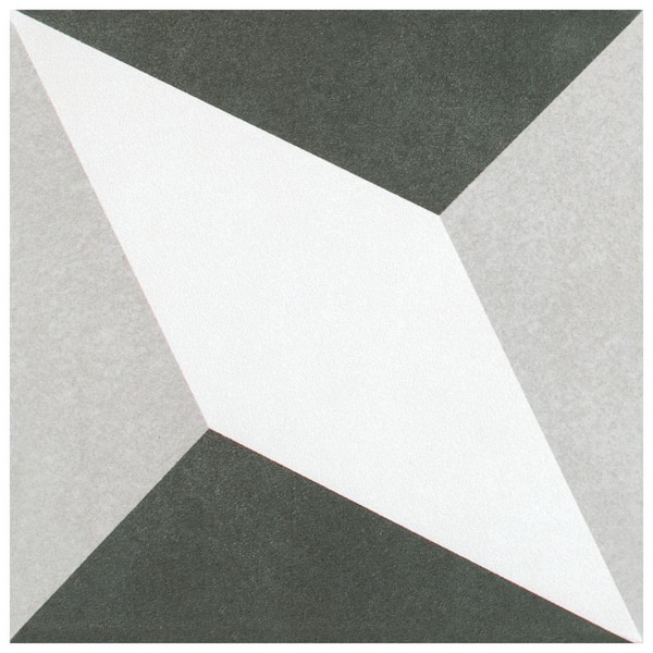 Merola Tile Twenties Diamond Encaustic 7-3/4 in. x 7-3/4 in. Ceramic Floor and Wall Tile