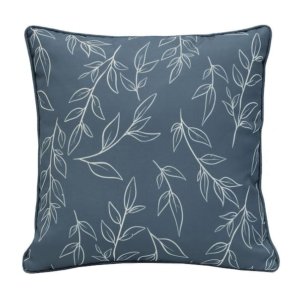 OUTDOOR DECOR BY COMMONWEALTH Outdoor Blue Printed Throw Pillow 18 x 18-Includes 1-Throw Pillow