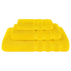 Bath Towel Set 100% Turkish Cotton 3 Piece Towels for Bathroom- Lemon Yellow